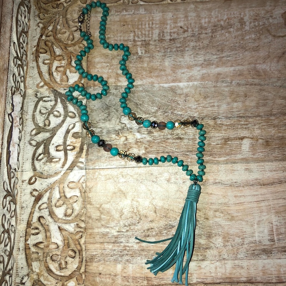 Natalie Beaded Necklace- Turquoise